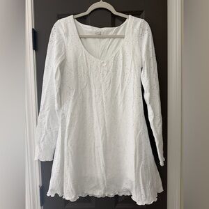 Aerie White Long-Sleeve Eyelet Skort